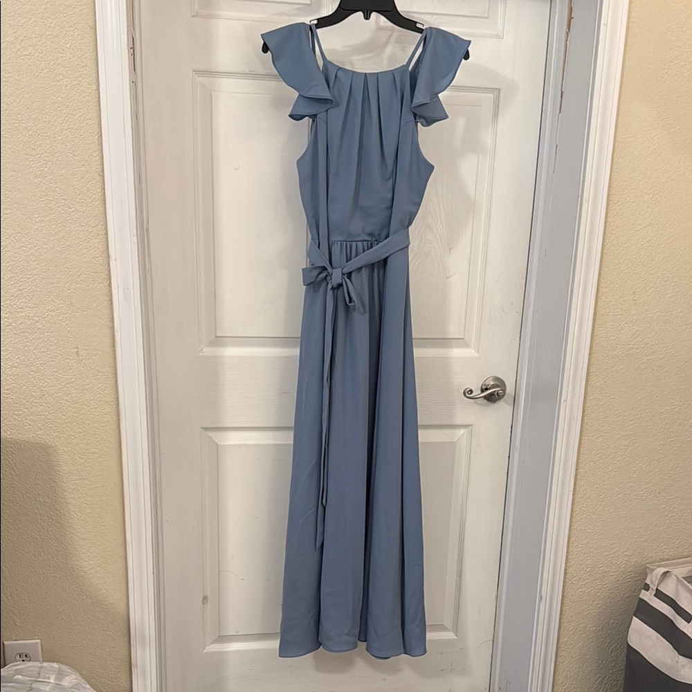Elegant Blue Sleeveless Dress